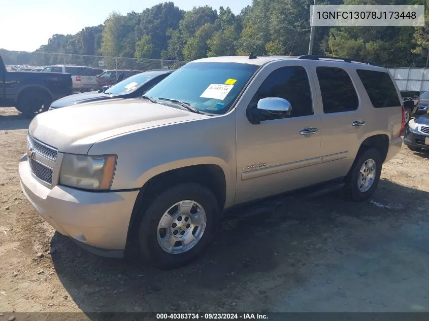 2008 Chevrolet Tahoe Lt VIN: 1GNFC13078J173448 Lot: 40383734