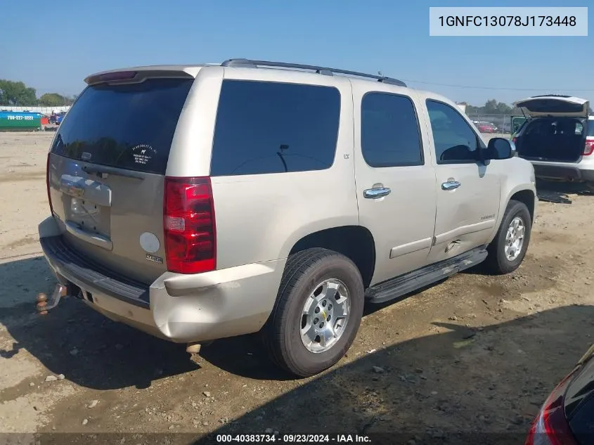 2008 Chevrolet Tahoe Lt VIN: 1GNFC13078J173448 Lot: 40383734