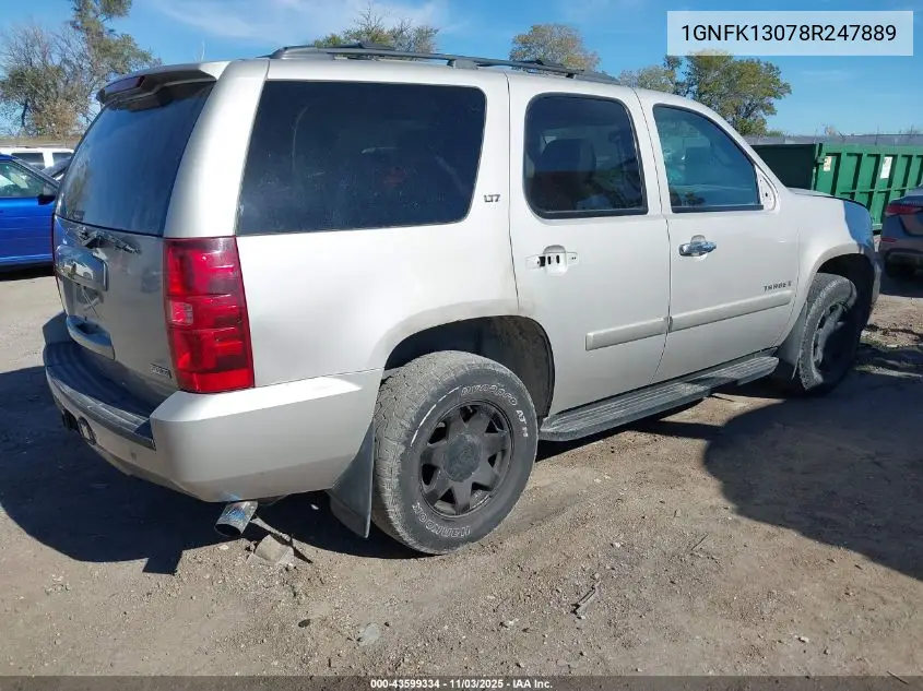 1GNFK13078R247889 2008 Chevrolet Tahoe Ltz