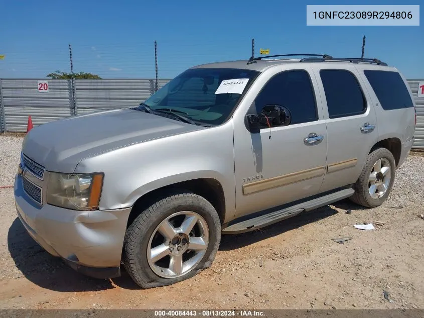 2009 Chevrolet Tahoe Lt1 VIN: 1GNFC23089R294806 Lot: 40084443