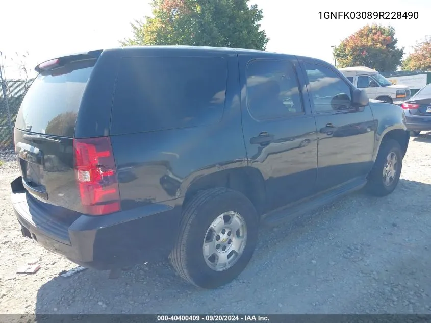 2009 Chevrolet Tahoe Special Services VIN: 1GNFK03089R228490 Lot: 40400409