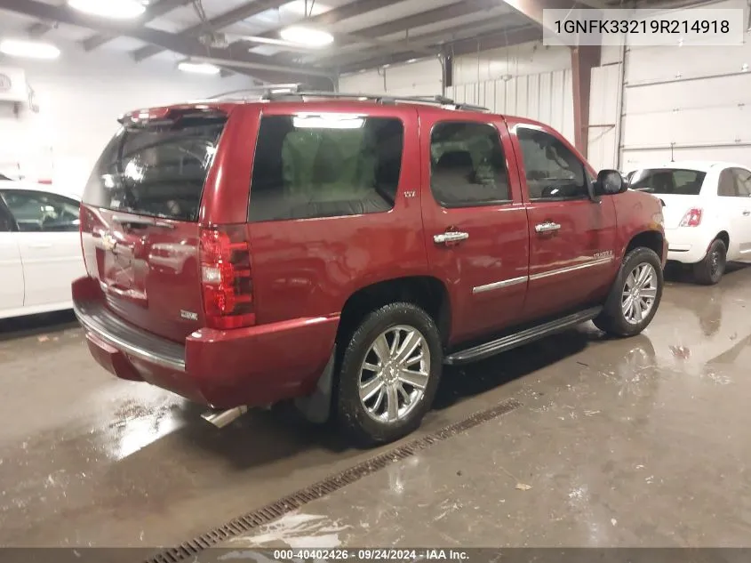 2009 Chevrolet Tahoe Ltz VIN: 1GNFK33219R214918 Lot: 40402426