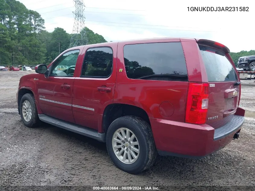 2010 Chevrolet Tahoe Hybrid VIN: 1GNUKDDJ3AR231582 Lot: 40083664