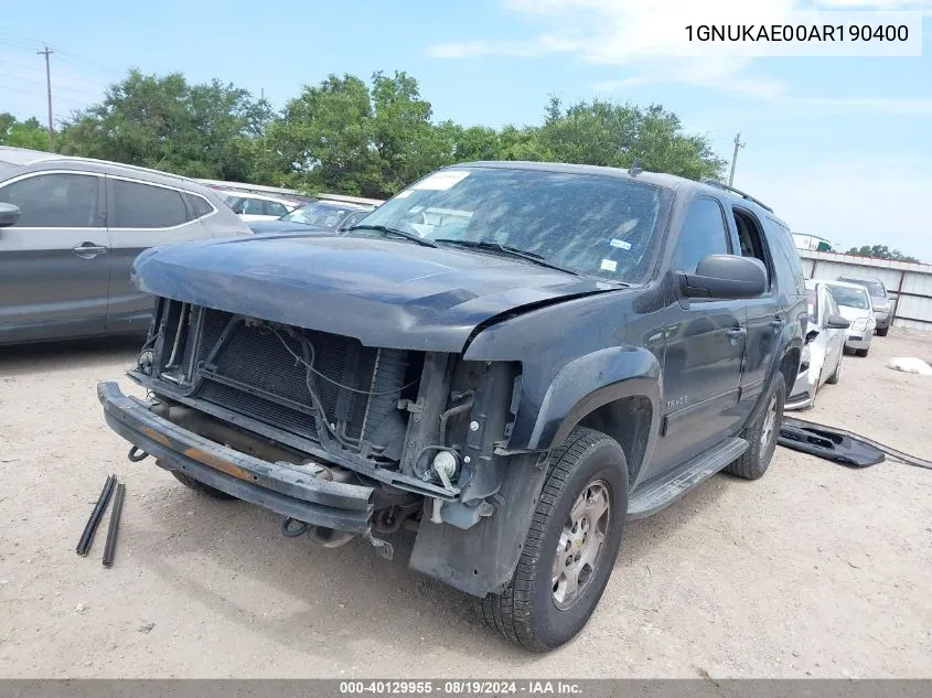 2010 Chevrolet Tahoe Ls VIN: 1GNUKAE00AR190400 Lot: 40129955