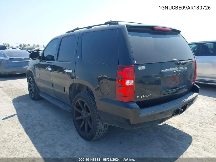 2010 Chevrolet Tahoe C1500 Lt VIN: 1GNUCBE09AR180726 Lot: 40145333