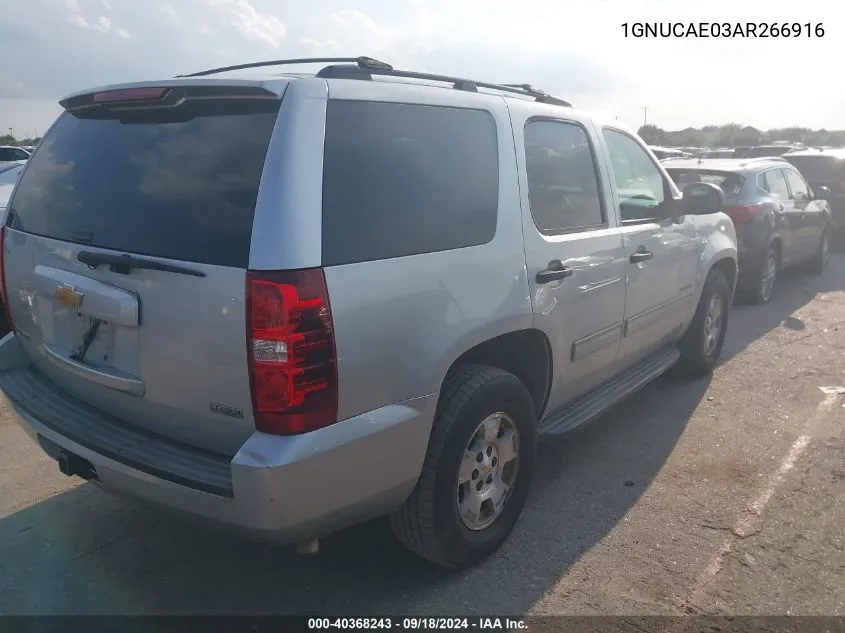 2010 Chevrolet Tahoe Ls VIN: 1GNUCAE03AR266916 Lot: 40368243