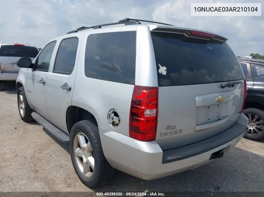 1GNUCAE03AR210104 2010 Chevrolet Tahoe Ls