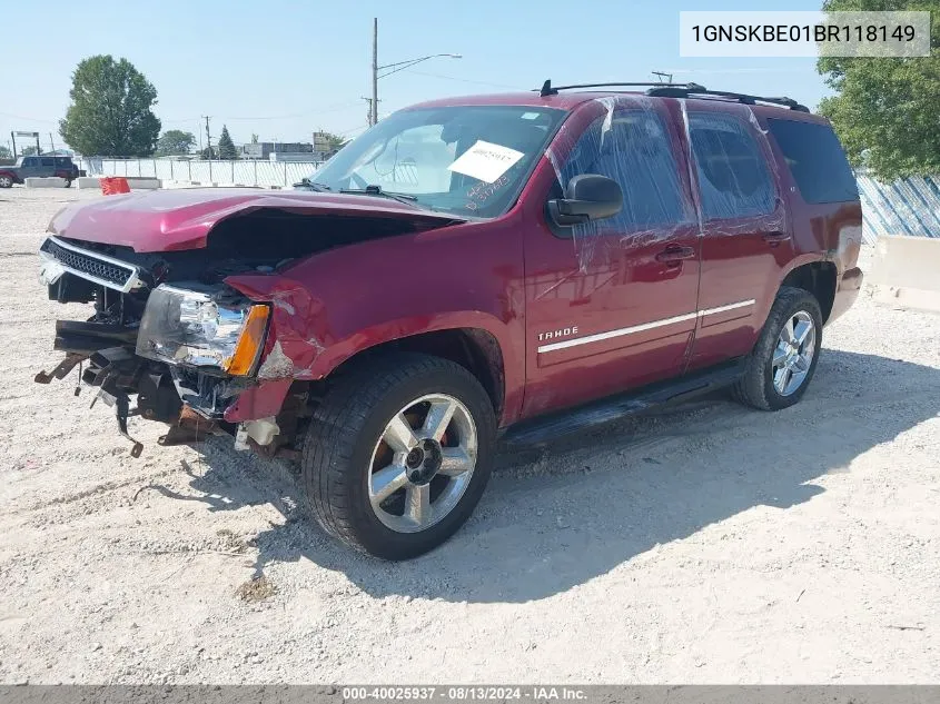 2011 Chevrolet Tahoe Lt VIN: 1GNSKBE01BR118149 Lot: 40025937