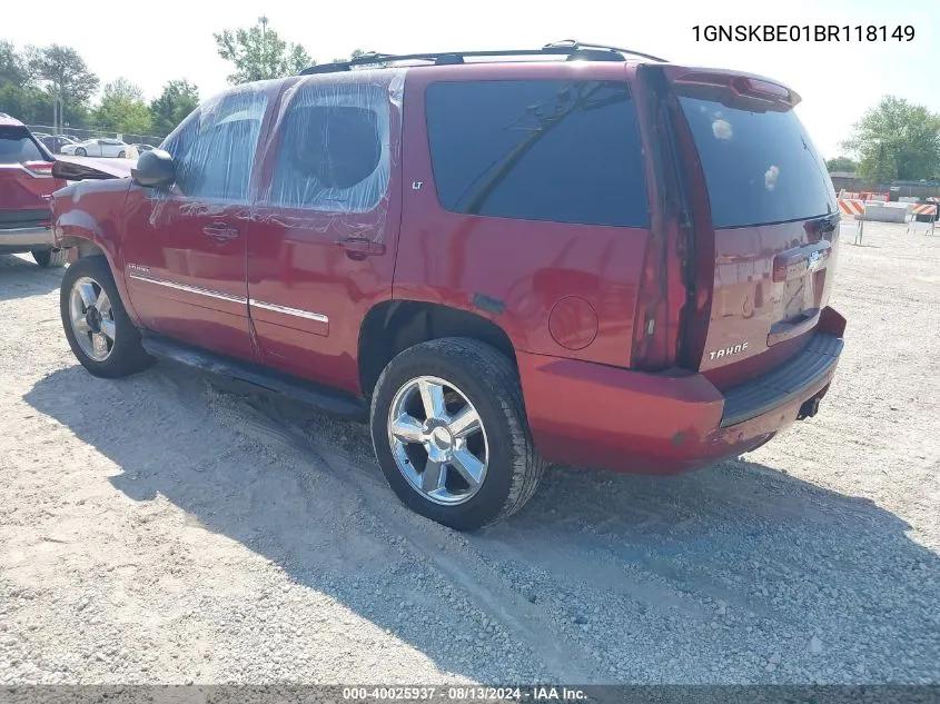 2011 Chevrolet Tahoe Lt VIN: 1GNSKBE01BR118149 Lot: 40025937