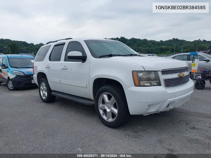 2011 Chevrolet Tahoe Lt VIN: 1GNSKBE02BR384585 Lot: 40028371