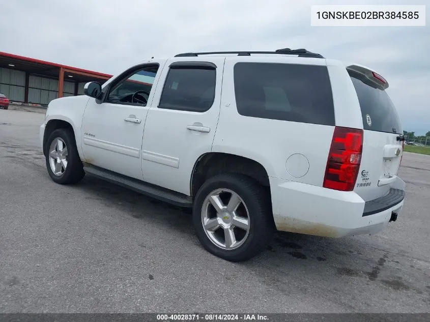 2011 Chevrolet Tahoe Lt VIN: 1GNSKBE02BR384585 Lot: 40028371