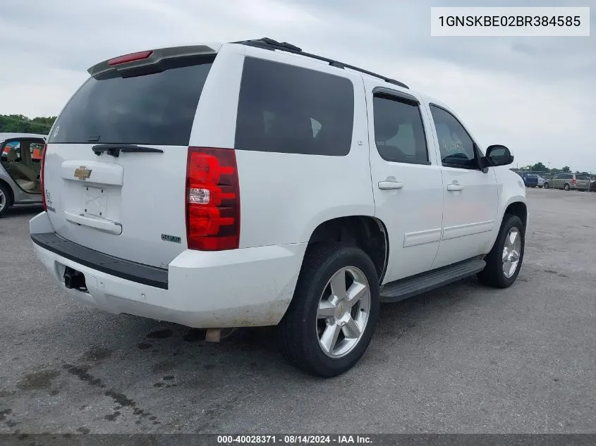 1GNSKBE02BR384585 2011 Chevrolet Tahoe Lt