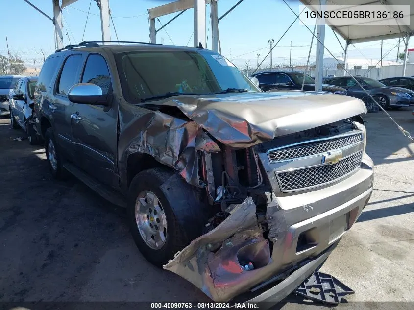 2011 Chevrolet Tahoe C1500 Ltz VIN: 1GNSCCE05BR136186 Lot: 40090763