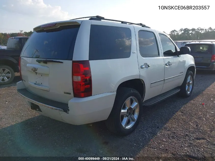 2011 Chevrolet Tahoe Ltz VIN: 1GNSKCE06BR203557 Lot: 40099449