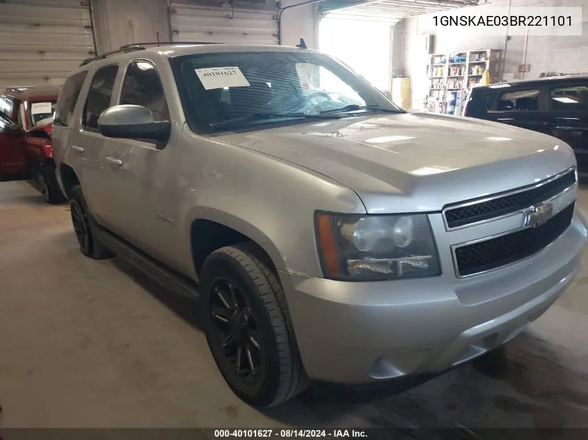 2011 Chevrolet Tahoe K1500 Ls VIN: 1GNSKAE03BR221101 Lot: 40101627