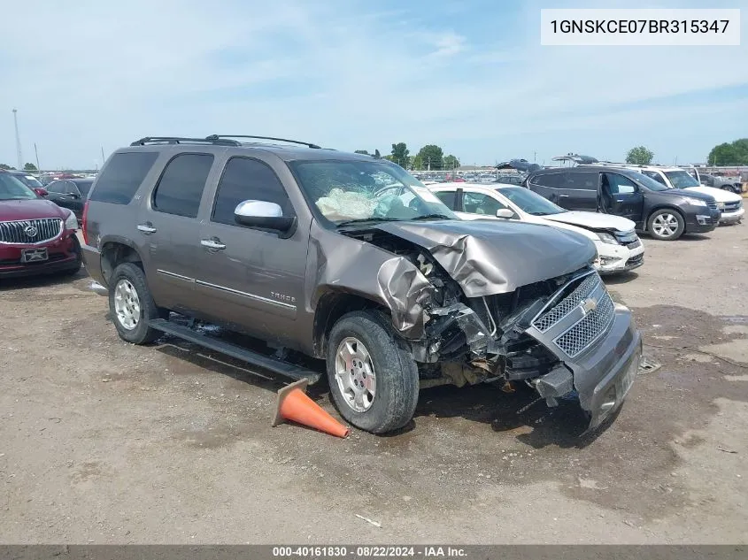 1GNSKCE07BR315347 2011 Chevrolet Tahoe Ltz