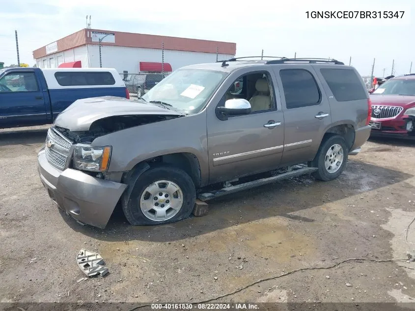 1GNSKCE07BR315347 2011 Chevrolet Tahoe Ltz