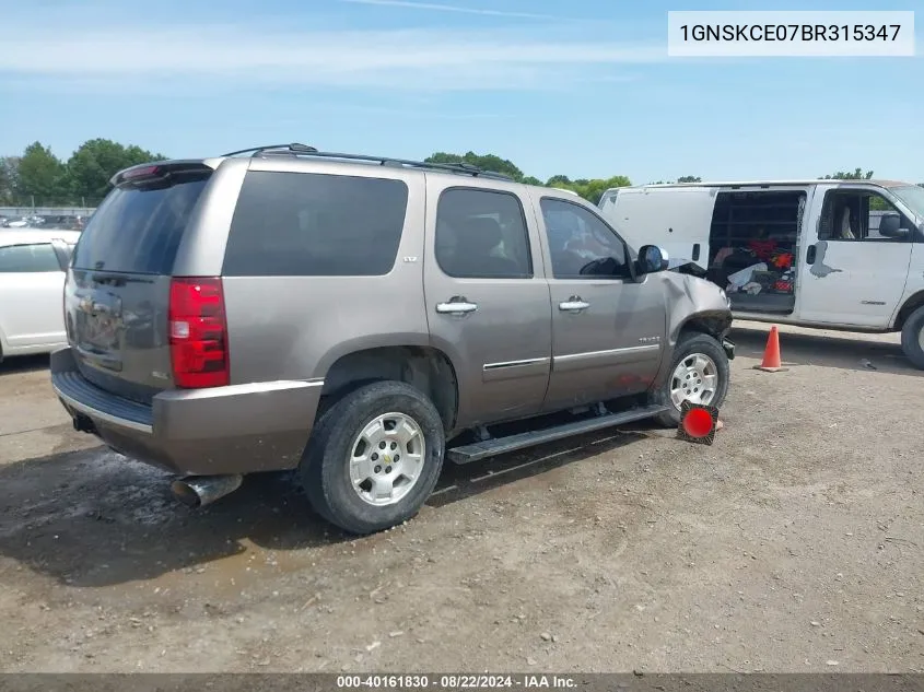 1GNSKCE07BR315347 2011 Chevrolet Tahoe Ltz