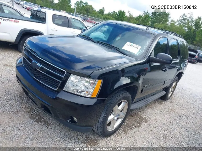 2011 Chevrolet Tahoe Lt VIN: 1GNSCBE03BR150842 Lot: 40199340