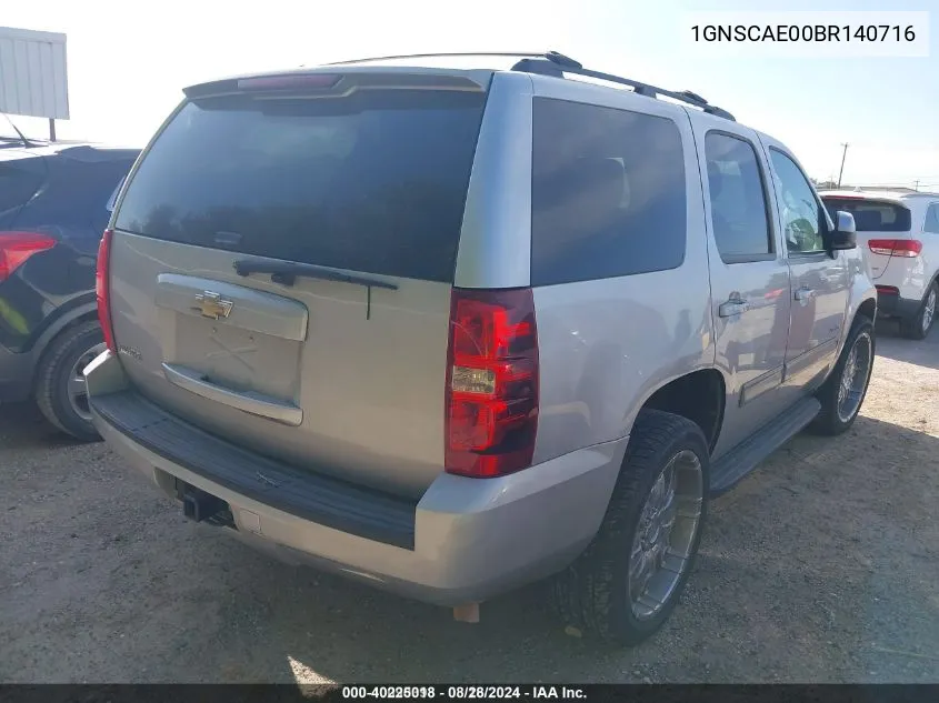 1GNSCAE00BR140716 2011 Chevrolet Tahoe Ls