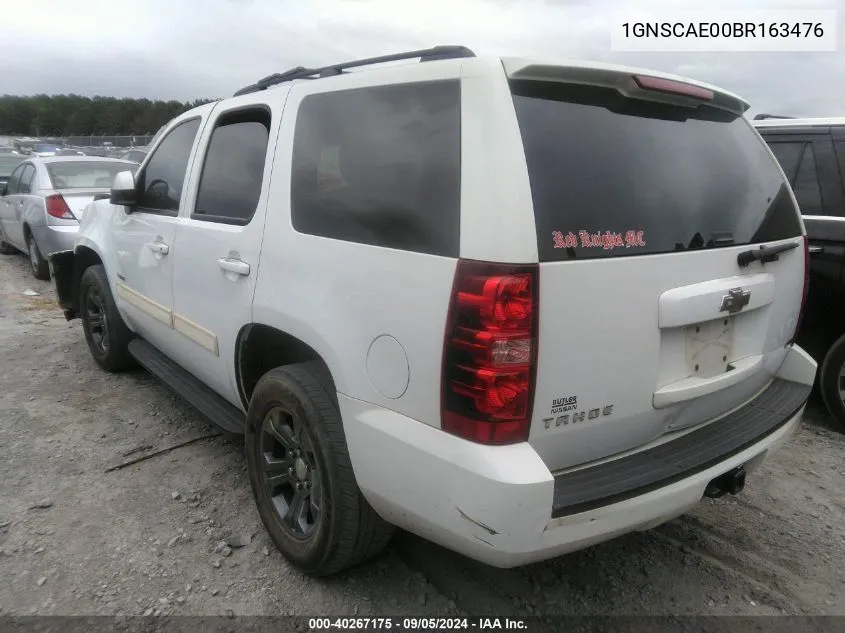 1GNSCAE00BR163476 2011 Chevrolet Tahoe C1500 Ls