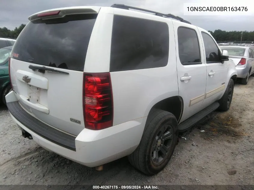 1GNSCAE00BR163476 2011 Chevrolet Tahoe C1500 Ls