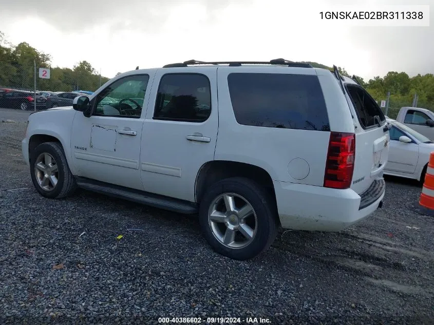 1GNSKAE02BR311338 2011 Chevrolet Tahoe Ls