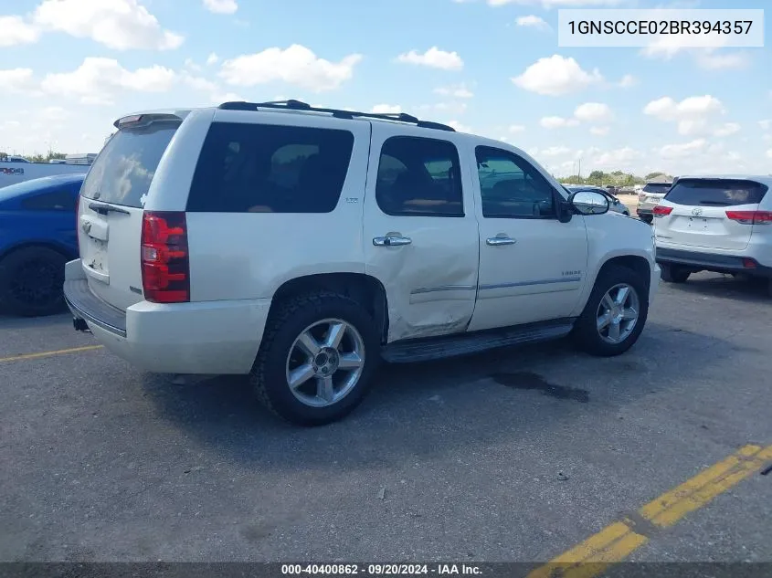 1GNSCCE02BR394357 2011 Chevrolet Tahoe Ltz