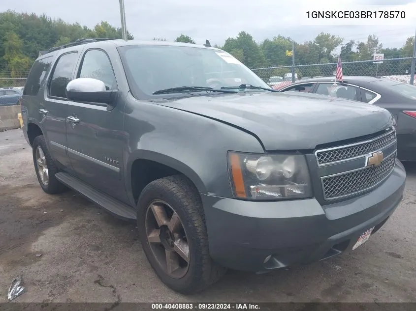 1GNSKCE03BR178570 2011 Chevrolet Tahoe Ltz