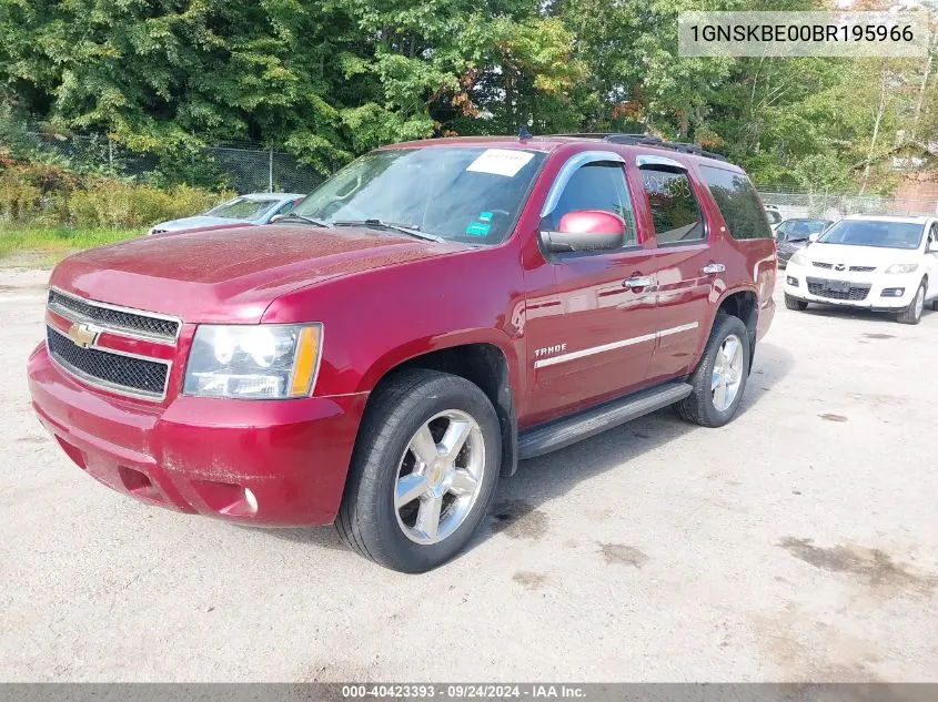 2011 Chevrolet Tahoe Lt VIN: 1GNSKBE00BR195966 Lot: 40423393