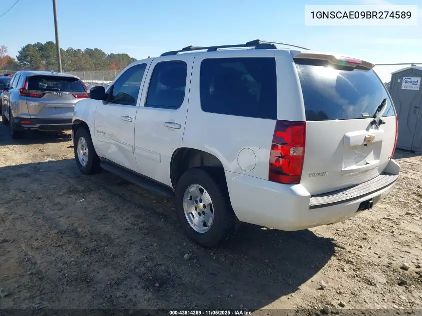 1GNSCAE09BR274589 2011 Chevrolet Tahoe Ls