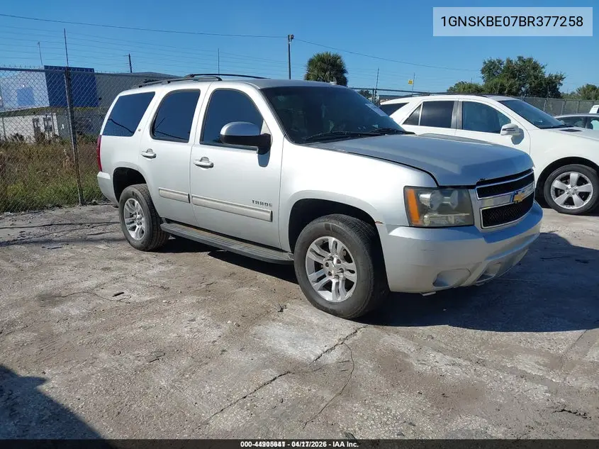 1GNSKBE07BR377258 2011 Chevrolet Tahoe Lt
