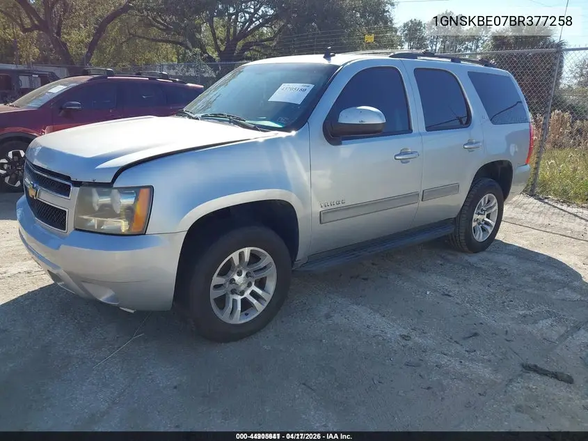 1GNSKBE07BR377258 2011 Chevrolet Tahoe Lt