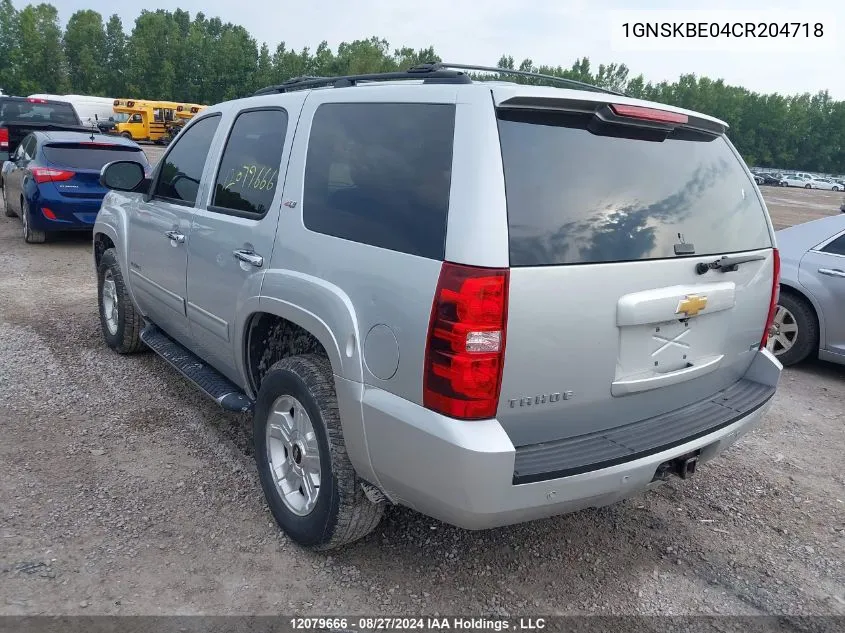 1GNSKBE04CR204718 2012 Chevrolet Tahoe