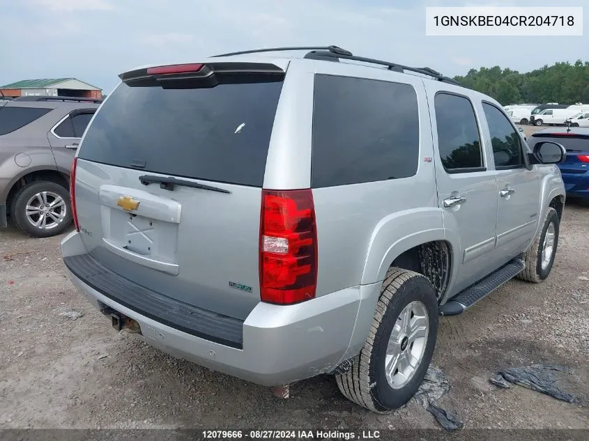 1GNSKBE04CR204718 2012 Chevrolet Tahoe