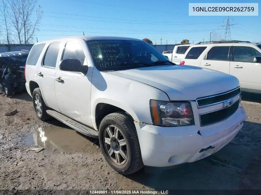 1GNLC2E09CR262759 2012 Chevrolet Tahoe Police
