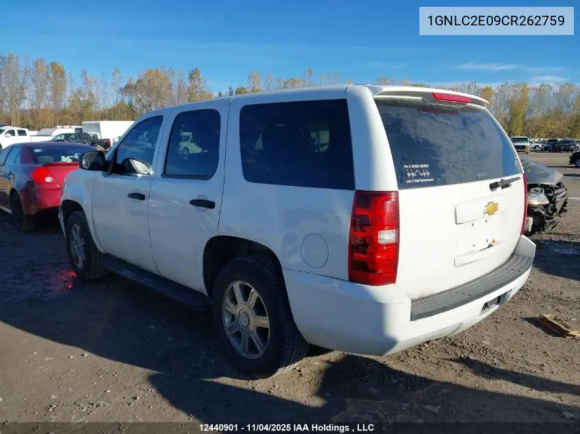 1GNLC2E09CR262759 2012 Chevrolet Tahoe Police