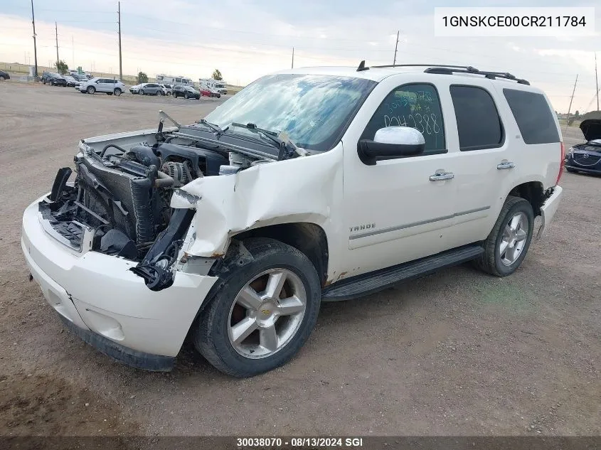 2012 Chevrolet Tahoe K1500 Ltz VIN: 1GNSKCE00CR211784 Lot: 30038070