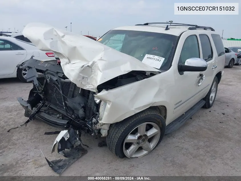 2012 Chevrolet Tahoe Ltz VIN: 1GNSCCE07CR151032 Lot: 40055281