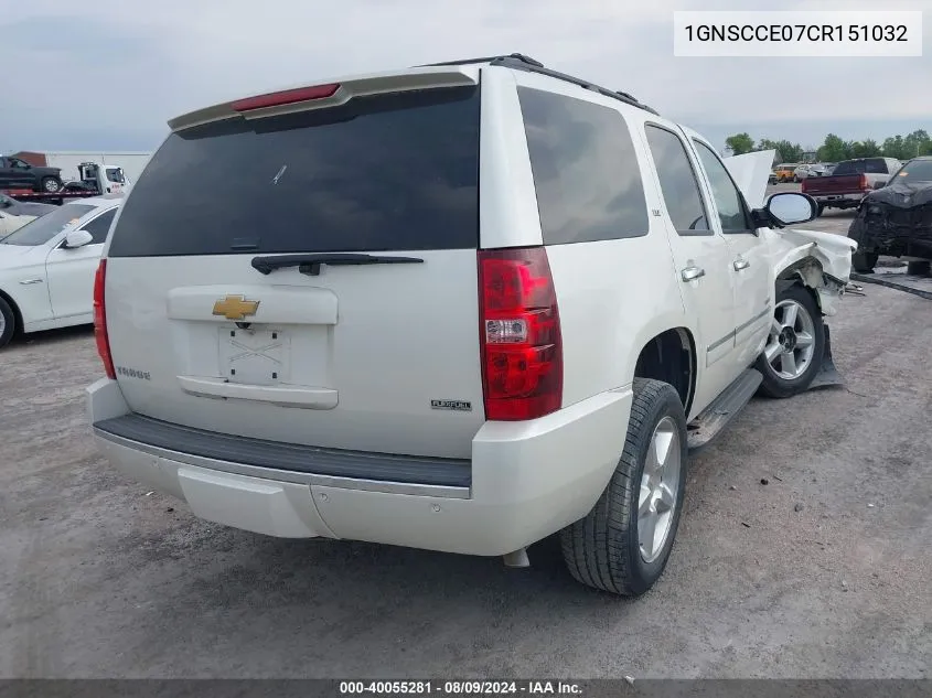 2012 Chevrolet Tahoe Ltz VIN: 1GNSCCE07CR151032 Lot: 40055281