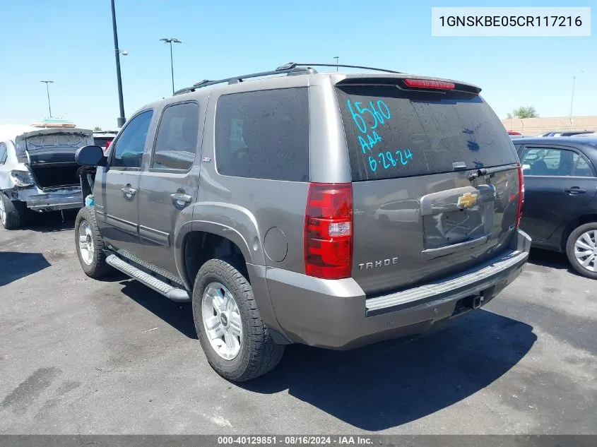 2012 Chevrolet Tahoe Lt VIN: 1GNSKBE05CR117216 Lot: 40129851