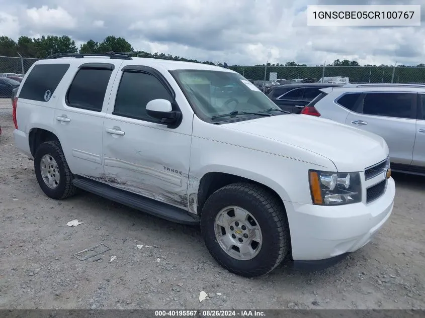 2012 Chevrolet Tahoe Lt VIN: 1GNSCBE05CR100767 Lot: 40195567