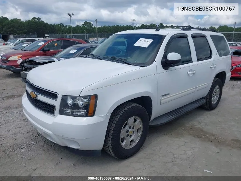 2012 Chevrolet Tahoe Lt VIN: 1GNSCBE05CR100767 Lot: 40195567