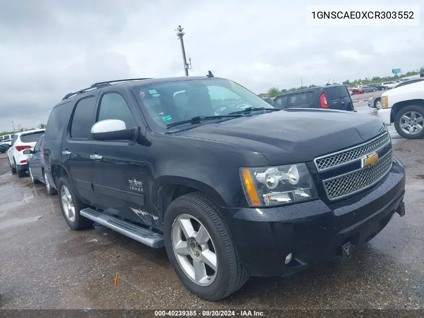 2012 Chevrolet Tahoe Ls VIN: 1GNSCAE0XCR303552 Lot: 40239385