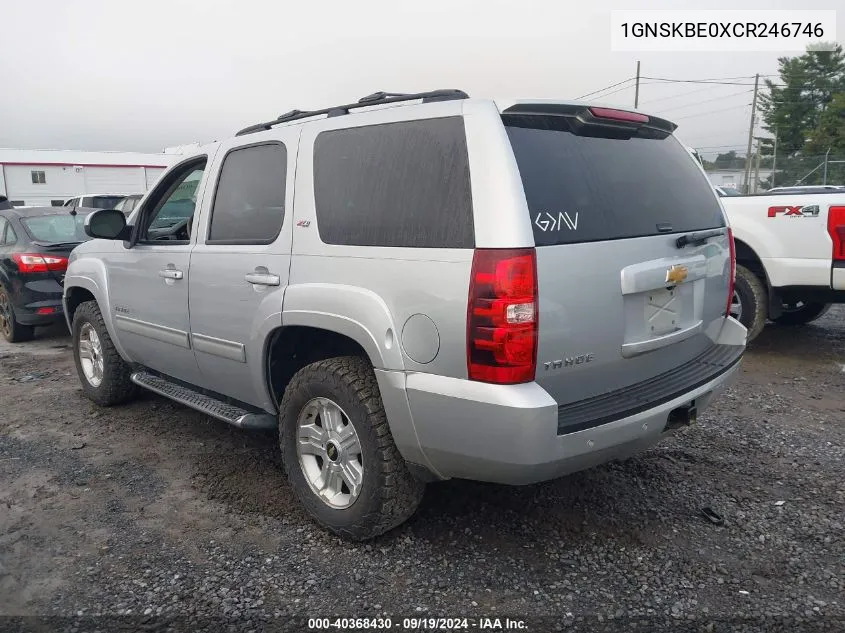 2012 Chevrolet Tahoe Lt VIN: 1GNSKBE0XCR246746 Lot: 40368430