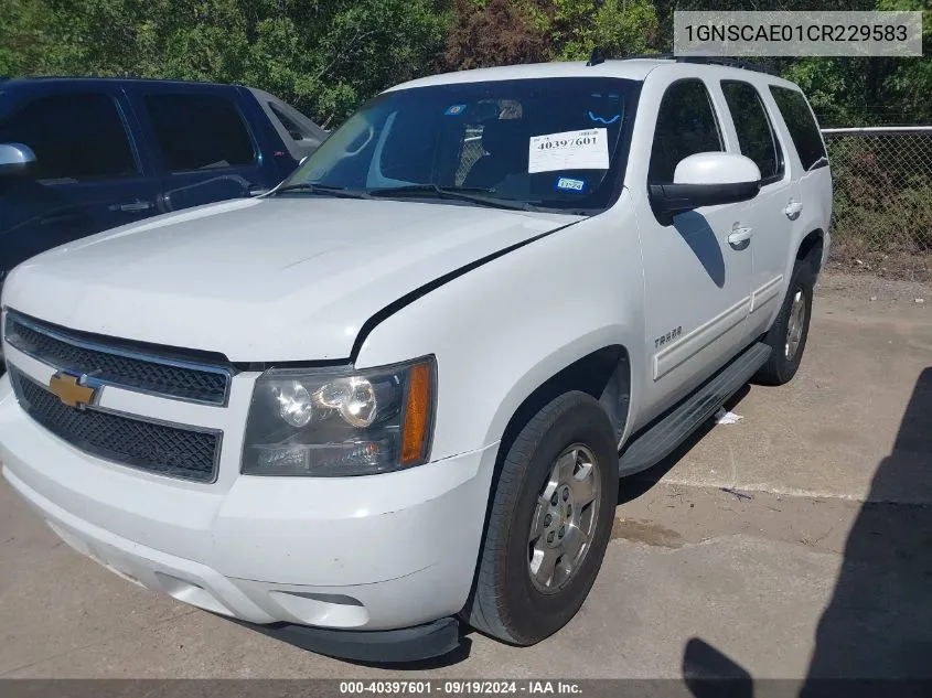 1GNSCAE01CR229583 2012 Chevrolet Tahoe Ls