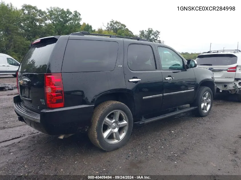 2012 Chevrolet Tahoe Ltz VIN: 1GNSKCE0XCR284998 Lot: 40409494