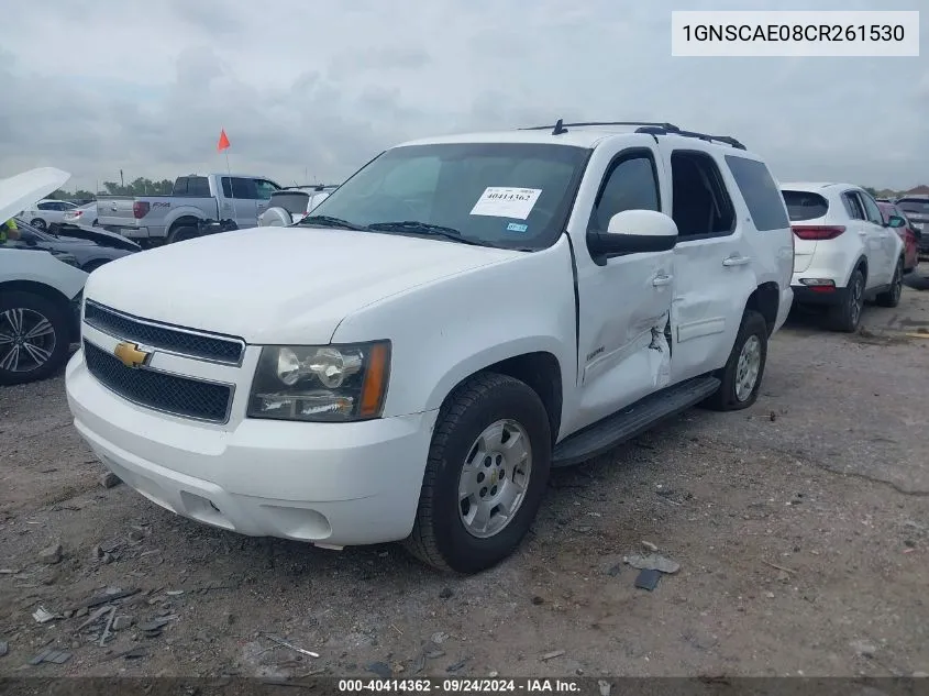 1GNSCAE08CR261530 2012 Chevrolet Tahoe C1500 Ls