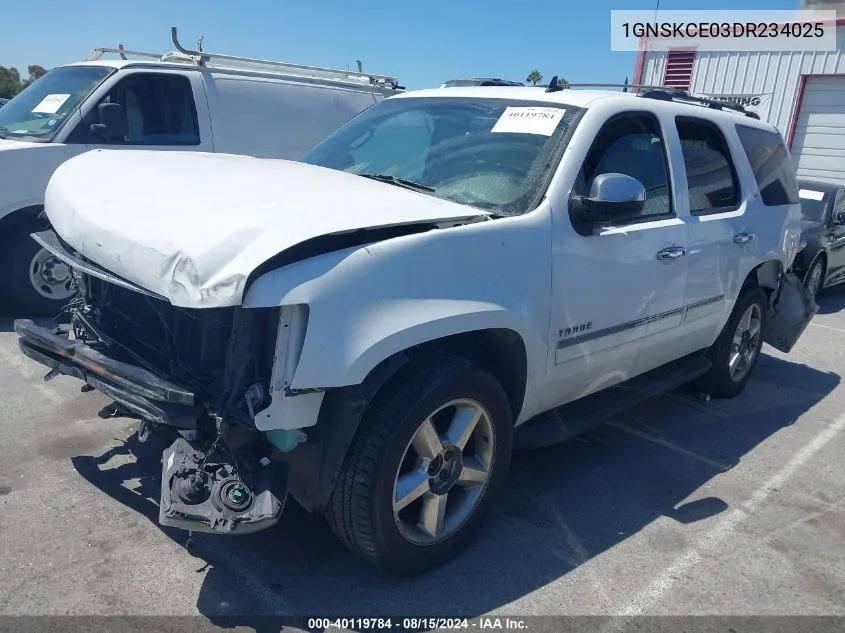 2013 Chevrolet Tahoe Ltz VIN: 1GNSKCE03DR234025 Lot: 40119784