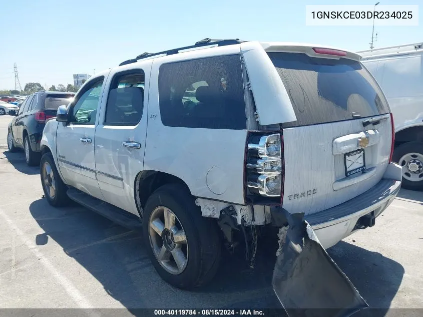 2013 Chevrolet Tahoe Ltz VIN: 1GNSKCE03DR234025 Lot: 40119784